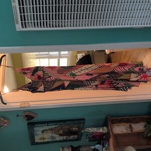 Farm Rio mystic City front crinkle midi dress mult